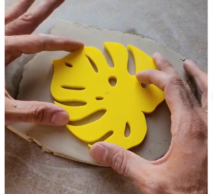 C19 - Monstera Leaf Cutter and Stamp Set for Clay, Pottery and Bakery - ClartStudios - Polymer clay Jewellery