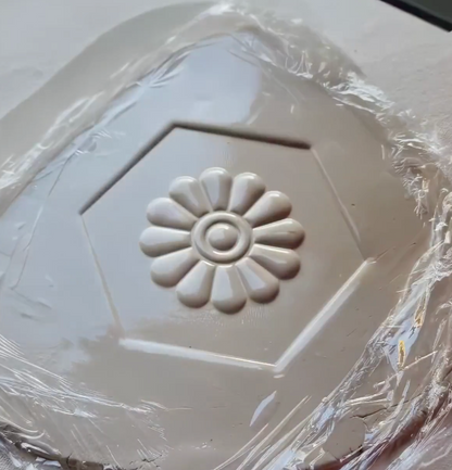 C22 - Floral Hexagon Cutter Stamp Set for Clay, Pottery and Bakery - ClartStudios - Polymer clay Jewellery