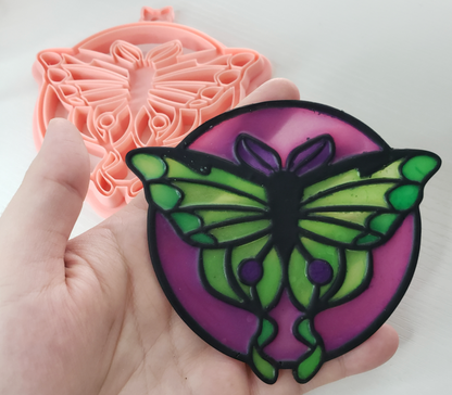 C24 - Luna Moth Window Cling/Suncatcher Cutter for Clay, Pottery and Bakery - ClartStudios - Polymer clay Jewellery