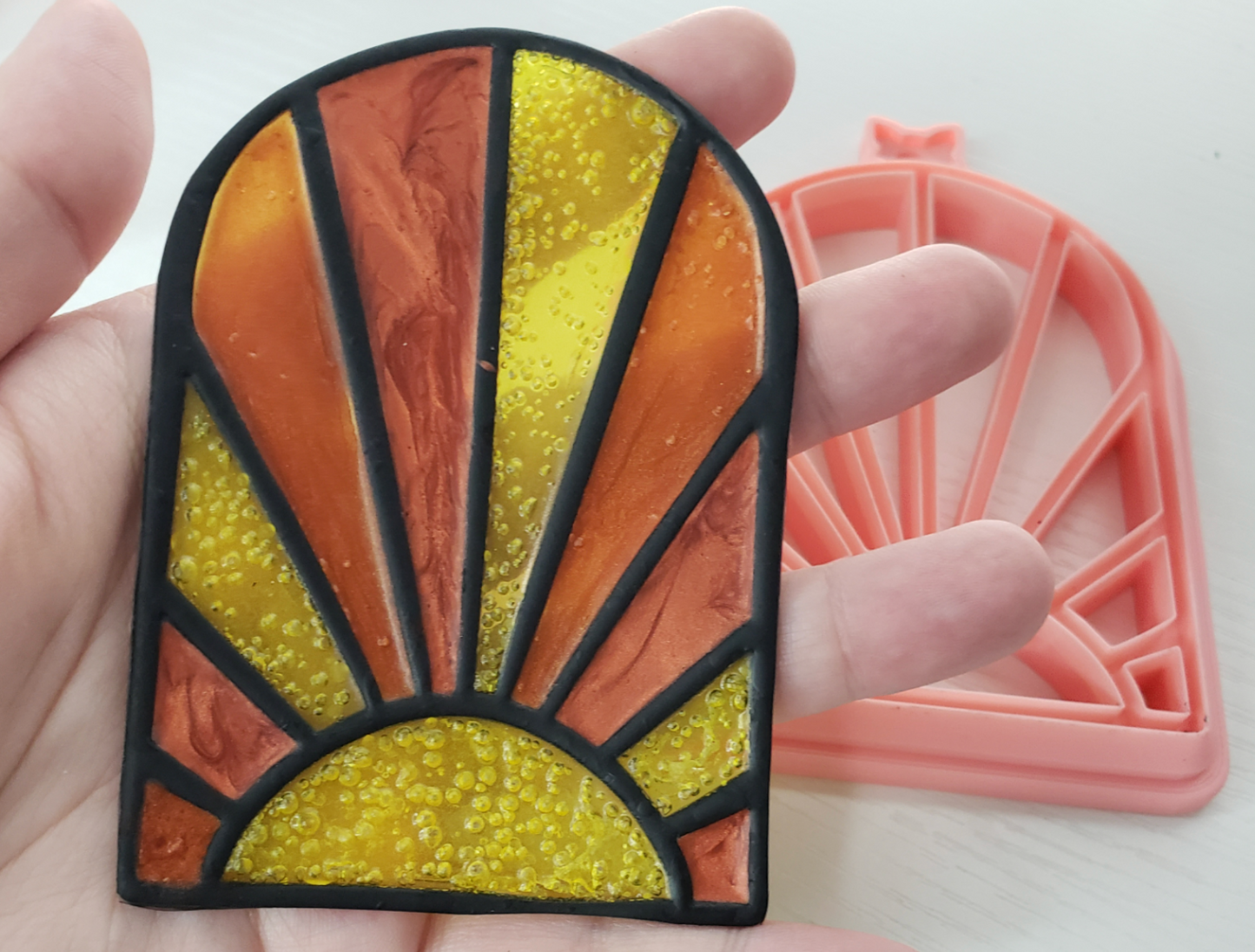 C28 -Rising Sun Window Cling/Sun Catcher Cutter for Clay, Pottery and Bakery - ClartStudios - Polymer clay Jewellery