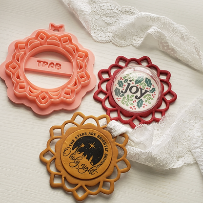 C31 -Elegant Christmas Ornament Polymer Clay Cutter, Pottery and Bakery - ClartStudios - Polymer clay Jewellery