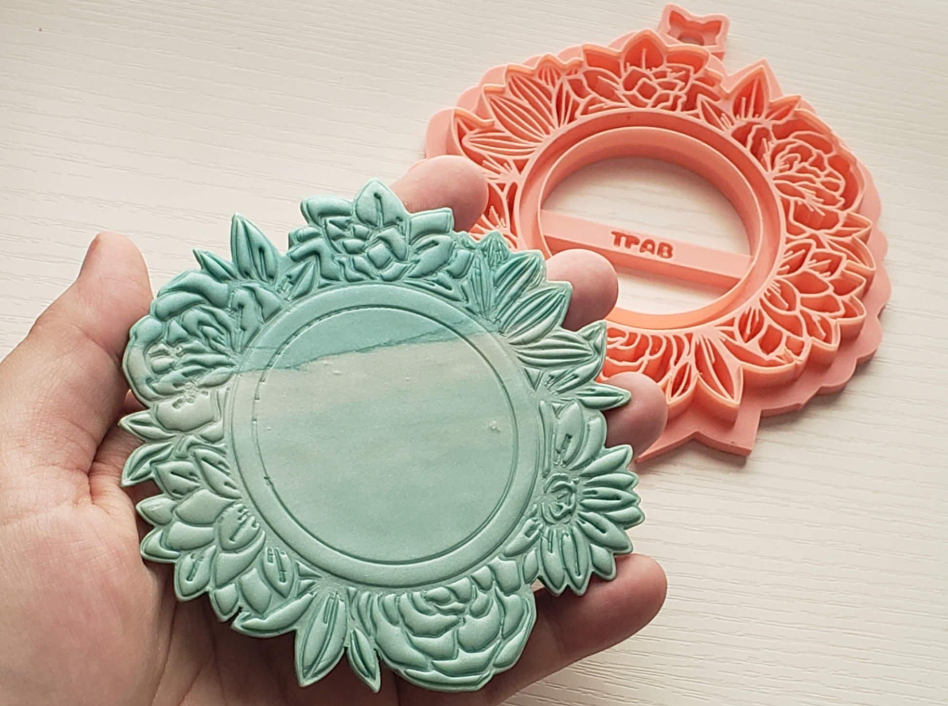 C34 -Floral Ornament Trinket Dish Polymer Clay Cutter, Pottery and Bakery - ClartStudios - Polymer clay Jewellery