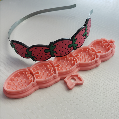 C35 -Strawberry Polymer Clay Headband/Bookmark Cutter, Pottery and Bakery - ClartStudios - Polymer clay Jewellery