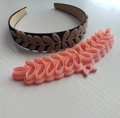 C36 - Delicate Leafy Polymer Clay Headband Cutter, Pottery and Bakery - ClartStudios - Polymer clay Jewellery