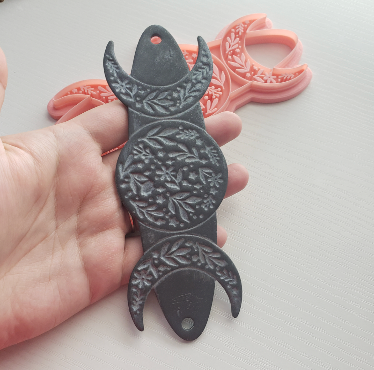 C37 -  Floral Moons Polymer Clay Headband Cutter, Pottery and Bakery - ClartStudios - Polymer clay Jewellery