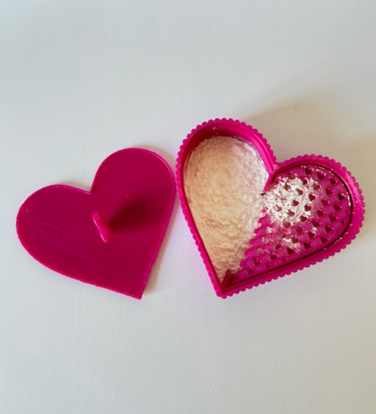 Cornstarch Tapper Box – Polymer Clay (Heart) - ClartStudios - Polymer clay Jewellery