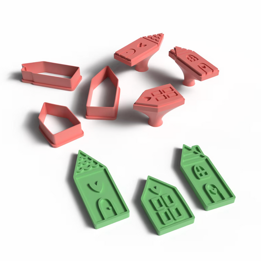 Fantasy House Cookie Cutter Stamp Set - ClartStudios - Polymer clay Jewellery