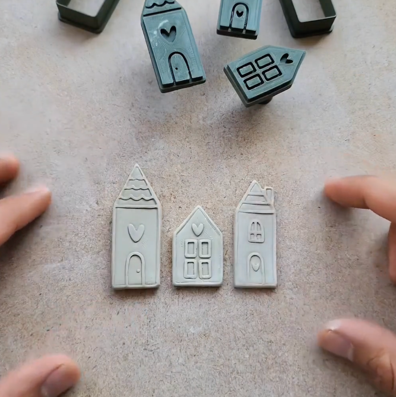 Fantasy House Cookie Cutter Stamp Set - ClartStudios - Polymer clay Jewellery