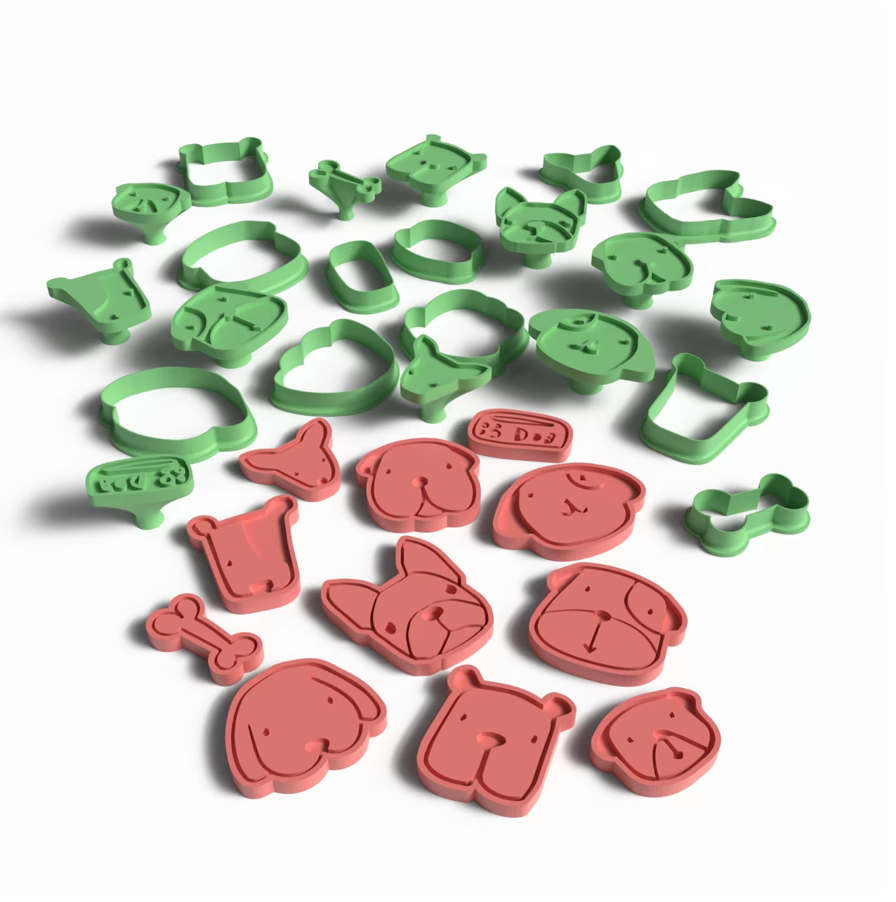 Dog Breed Cookie Cutter & Stamp Set (11 Stamps and 11 Cutters) - ClartStudios - Polymer clay Jewellery