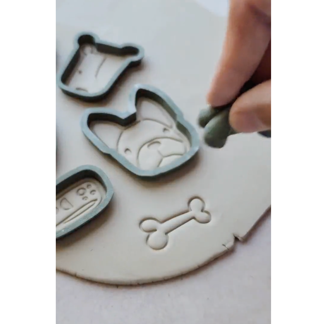 Dog Breed Cookie Cutter & Stamp Set (11 Stamps and 11 Cutters) - ClartStudios - Polymer clay Jewellery