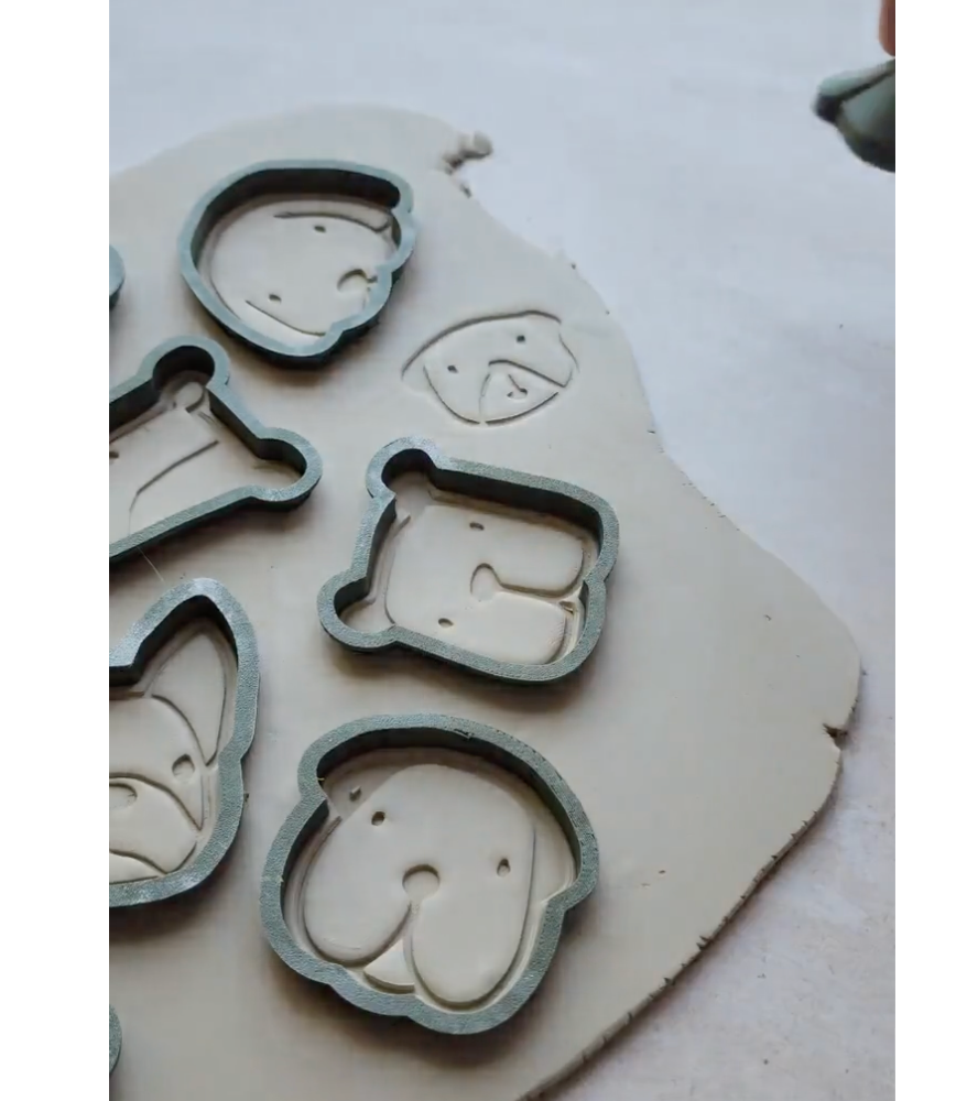 Dog Breed Cookie Cutter & Stamp Set (11 Stamps and 11 Cutters) - ClartStudios - Polymer clay Jewellery