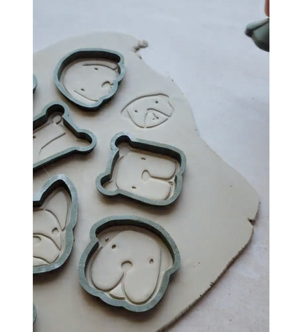 Dog Breed Cookie Cutter & Stamp Set (11 Stamps and 11 Cutters) - ClartStudios - Polymer clay Jewellery