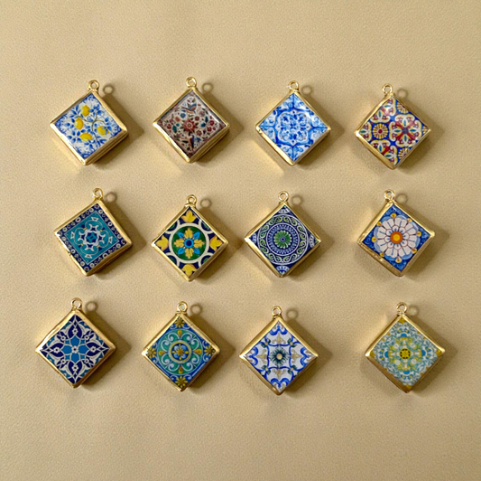 Tile Shape Designs - Resin Base Earring Charms Pendant (RU90 - RU101)(4-5 day Dispatch) - ClartStudios - Polymer clay Jewellery