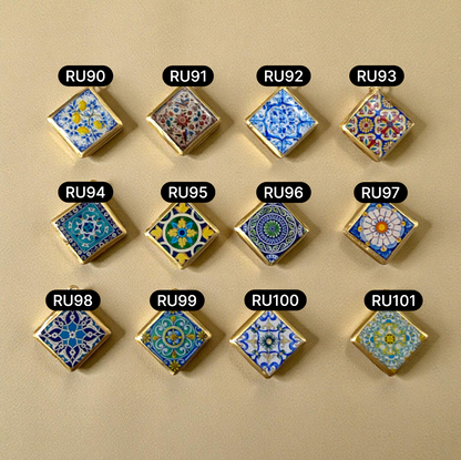 Tile Shape Designs - Resin Base Earring Charms Pendant (RU90 - RU101)(4-5 day Dispatch) - ClartStudios - Polymer clay Jewellery