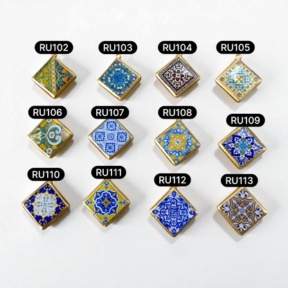 Tile Shape Designs - Resin Base Earring Charms Pendant (RU102 - RU113)(4-5 day Dispatch) - ClartStudios - Polymer clay Jewellery