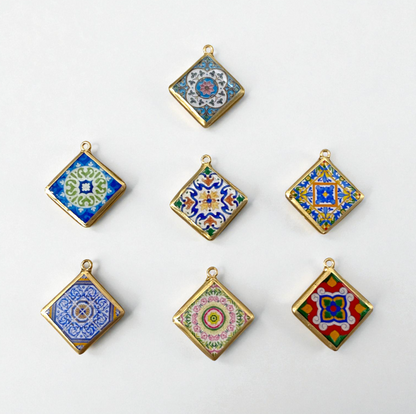 Tile Shape Designs - Resin Base Earring Charms Pendant (RU114 - RU120)(4-5 day Dispatch) - ClartStudios - Polymer clay Jewellery