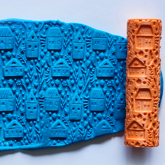 V58 | Folk Art House | Special Christmas Edition Rollers for Clay