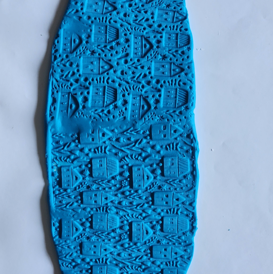 V58 | Folk Art House | Special Christmas Edition Rollers for Clay - ClartStudios - Polymer clay Jewellery