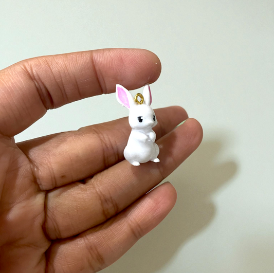 R020 - Cute White Bunny Charm - Waterproof & Adorable