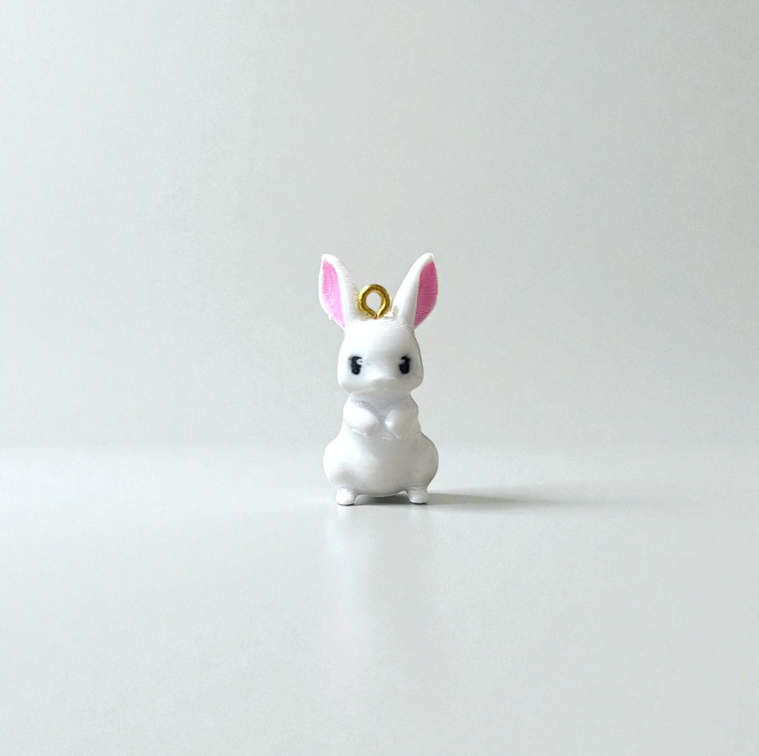 R020 - Cute White Bunny Charm - Waterproof & Adorable