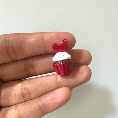R023 - Red Velvet Heart CupCake - Waterproof & Adorable