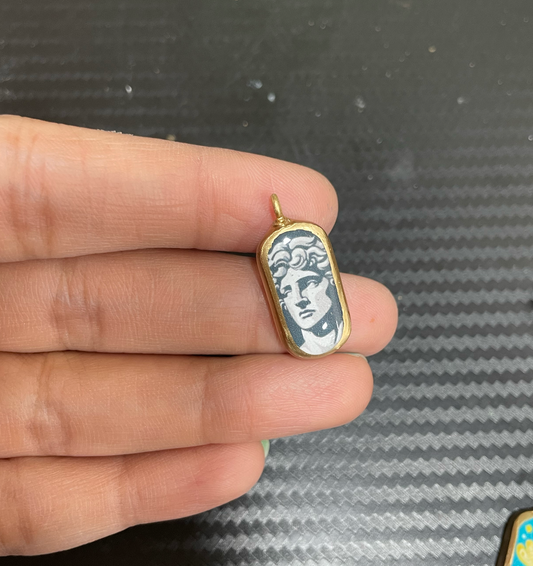 SPT-03 - Small Circle Vintage Pendants - Cold Porcelain Charms Pendant (Dispatch Time 4-5 days)