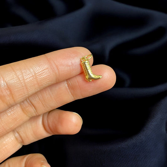 BTF02 - Cowboy Boot 18k Gold Plated Brass Pendant (Anti Tarnish) (1pc) - ClartStudios - Polymer clay Jewellery