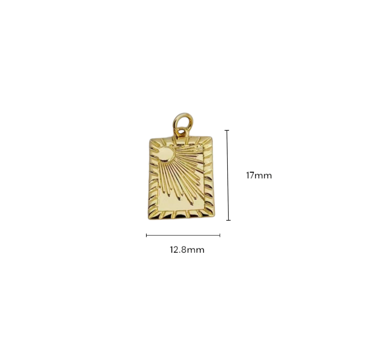 BTF28 - Classic Sun Rays 18k Gold Plated Brass Pendant (Anti Tarnish) - ClartStudios - Polymer clay Jewellery