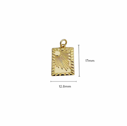 BTF28 - Classic Sun Rays 18k Gold Plated Brass Pendant (Anti Tarnish) - ClartStudios - Polymer clay Jewellery