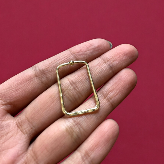 RB15 - Tall Rectangle Hollow Pendant / Bezel / Charm - ClartStudios - Polymer clay Jewellery