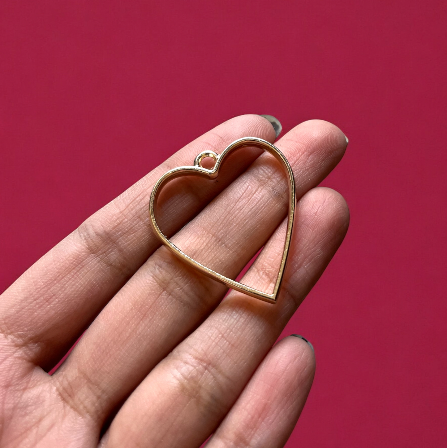 RB22 - Heart Hollow Pendant / Bezel / Charm - ClartStudios - Polymer clay Jewellery