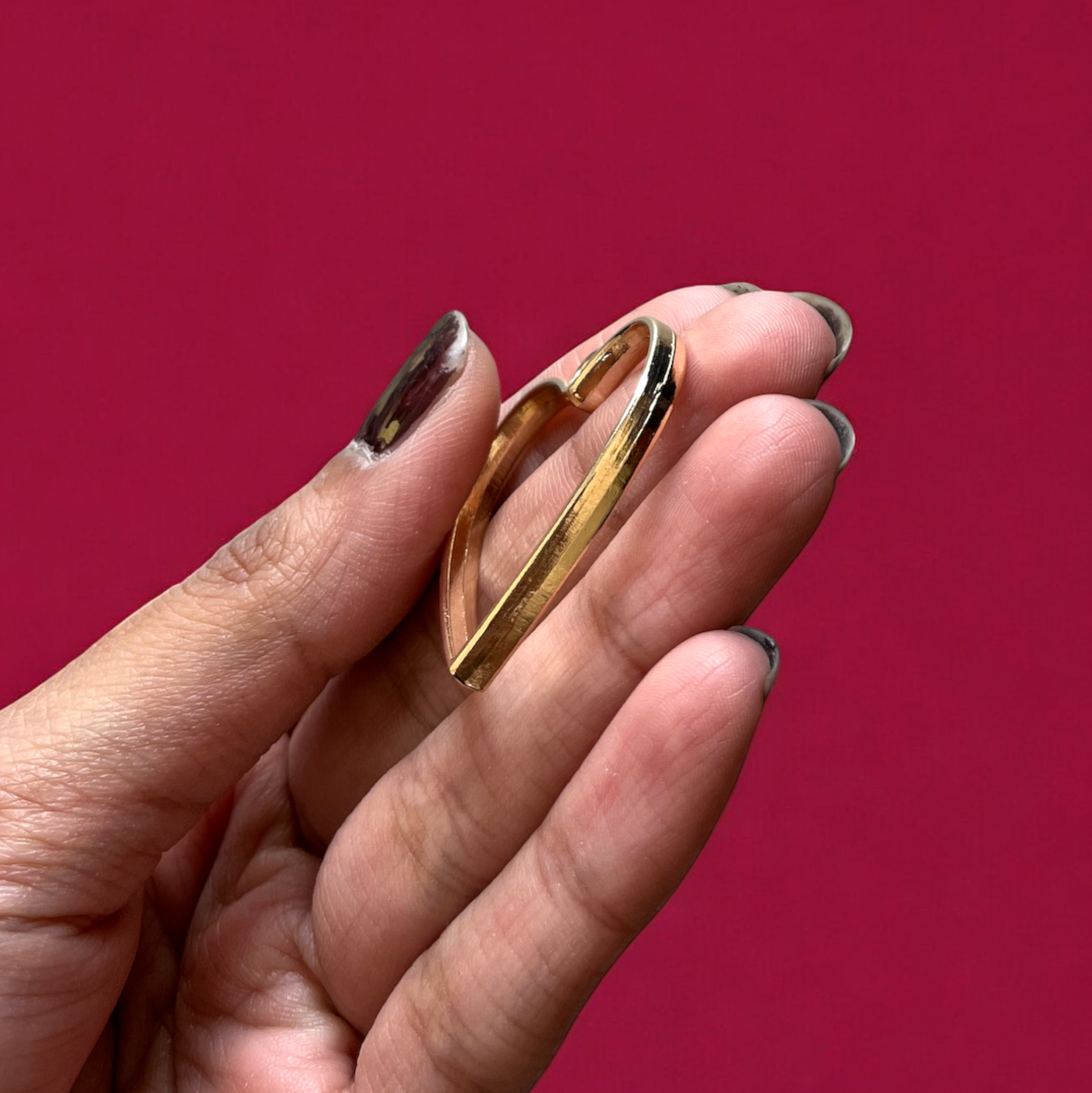 RB22 - Heart Hollow Pendant / Bezel / Charm - ClartStudios - Polymer clay Jewellery