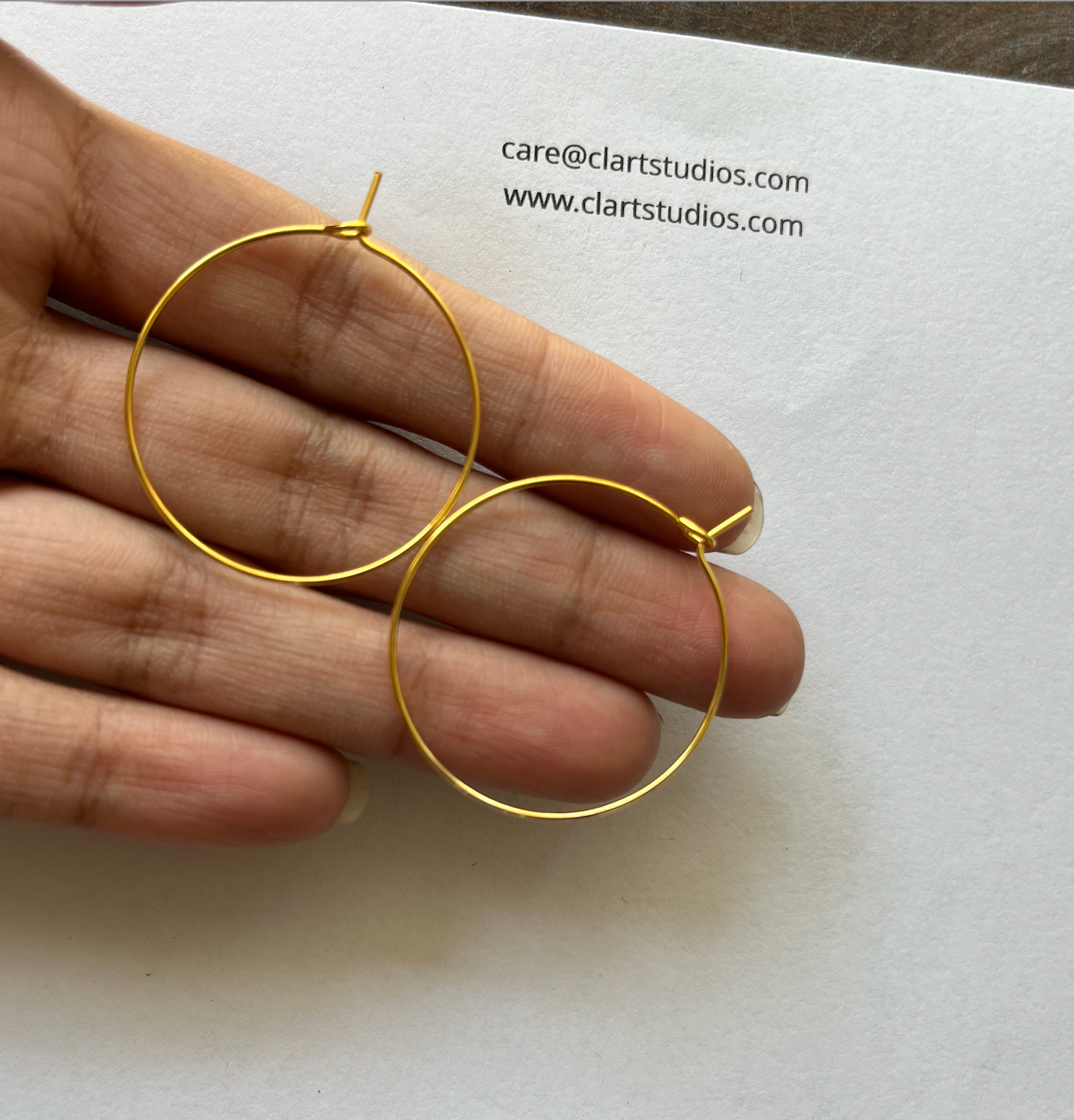 SS59 -  Pack of 10 - Stainless Steel Golden Classic Hoops - ClartStudios - Polymer clay Jewellery