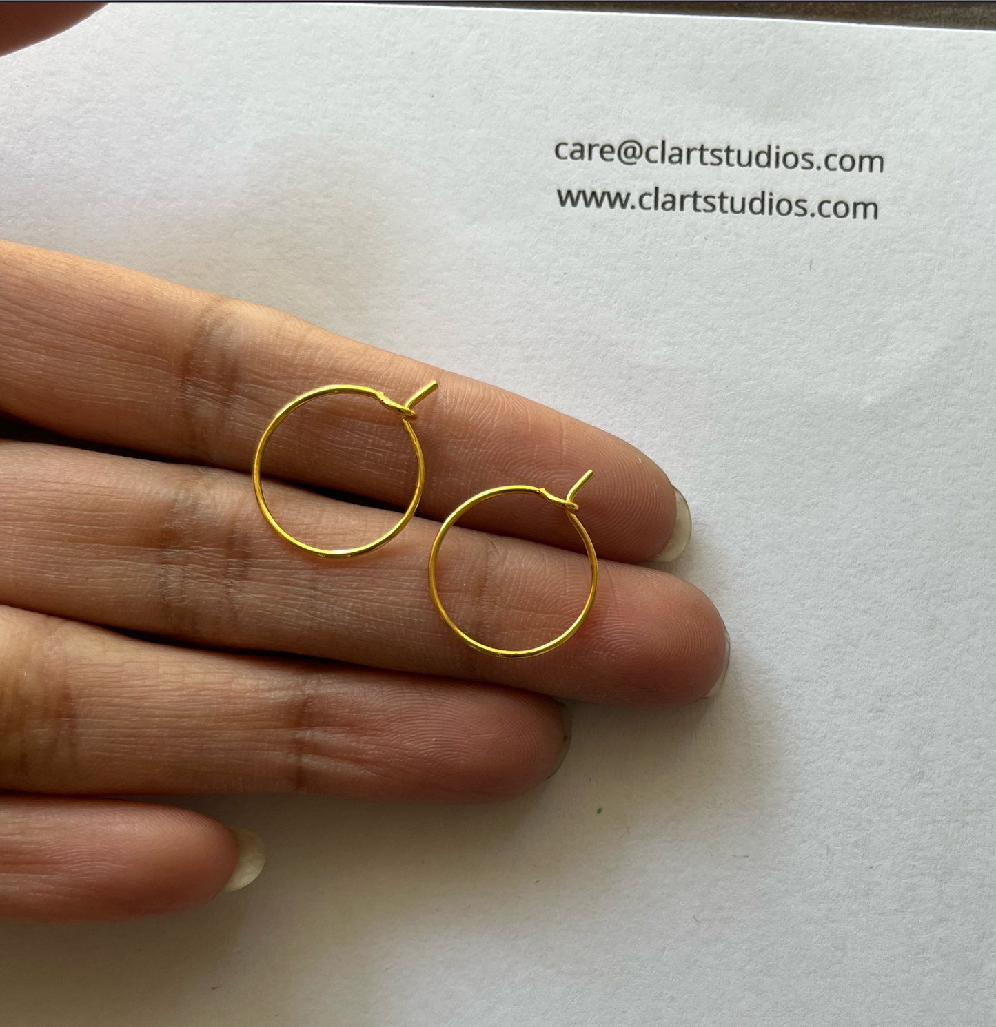 SS59 -  Pack of 10 - Stainless Steel Golden Classic Hoops - ClartStudios - Polymer clay Jewellery