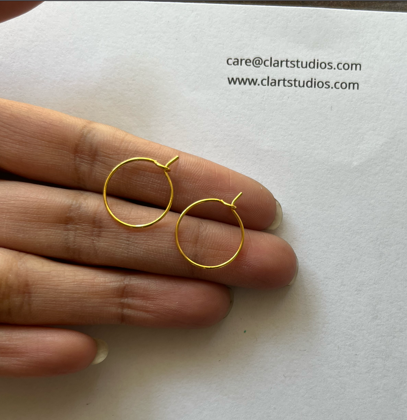 SS59 -  Pack of 10 - Stainless Steel Golden Classic Hoops - ClartStudios - Polymer clay Jewellery