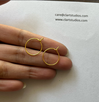 SS59 -  Pack of 10 - Stainless Steel Golden Classic Hoops - ClartStudios - Polymer clay Jewellery