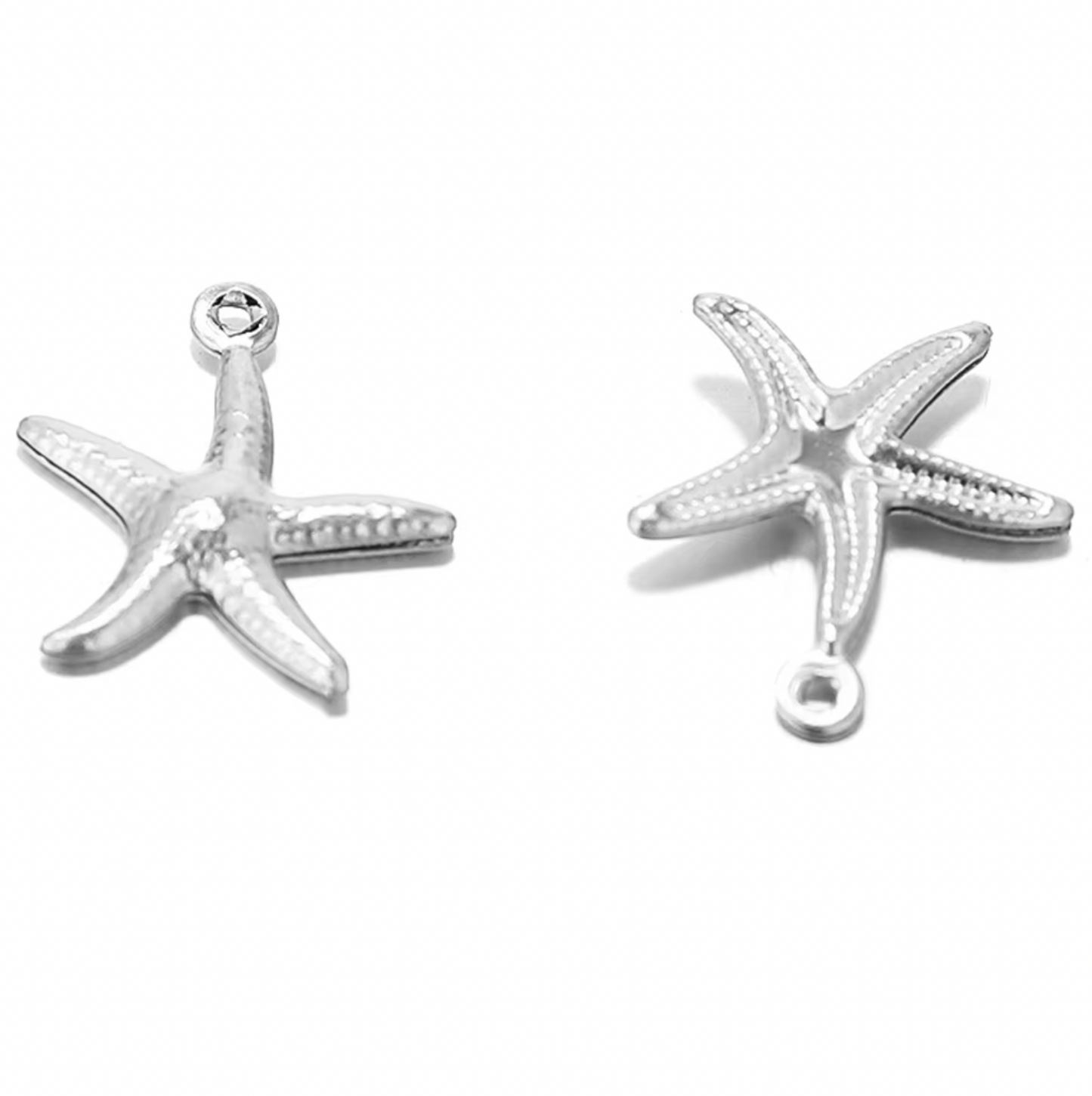STF06 - (2pc Pack)Stainless Steel Beach Theme Star Fish & Shell Pendant Charms (Anti Tarnish) - ClartStudios - Polymer clay Jewellery