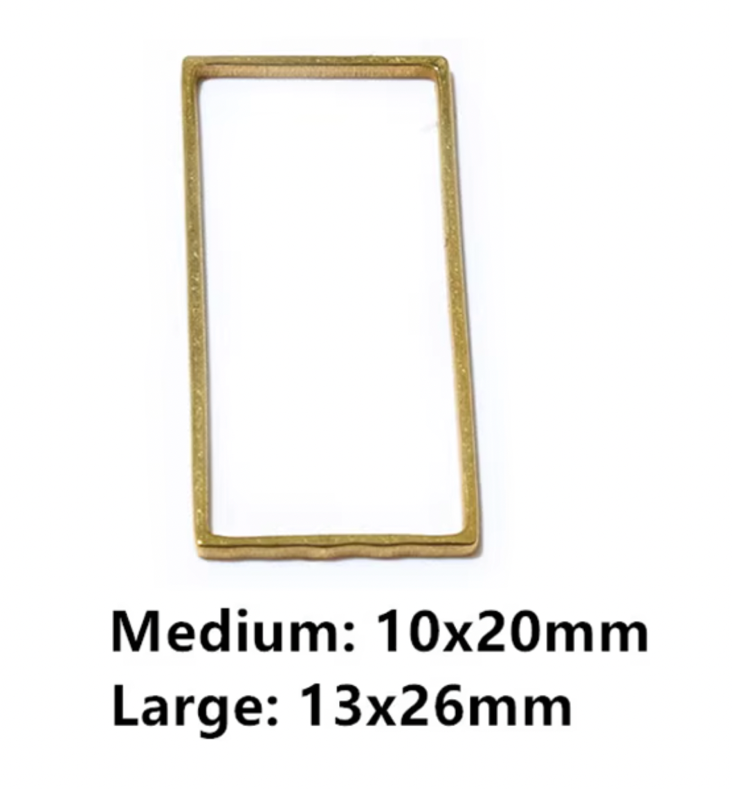 B20 - Pack of 10 pcs | Rectangle Stainless Steel Anti Tarnish - ClartStudios - Polymer clay Jewellery