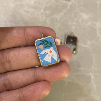 Pack of 5 - Creatures Basic Rectangle Shape Designs - Resin Base Earring Charms Pendant (RU45 - RU52)(4-5 day Dispatch) - ClartStudios - Polymer clay Jewellery