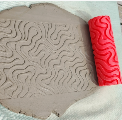 CC26 - Swirls texture Roller - Specially made for Pottery and Ceramics - ClartStudios - Polymer clay Jewellery