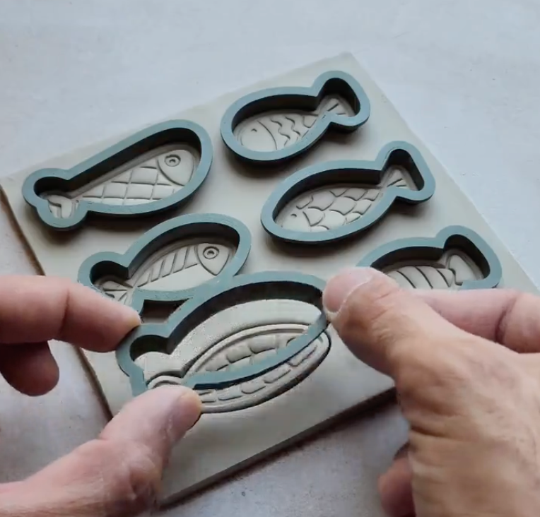 Fish Cutter & Stamp Set (6 Stamps and 6 Cutters)) - ClartStudios - Polymer clay Jewellery