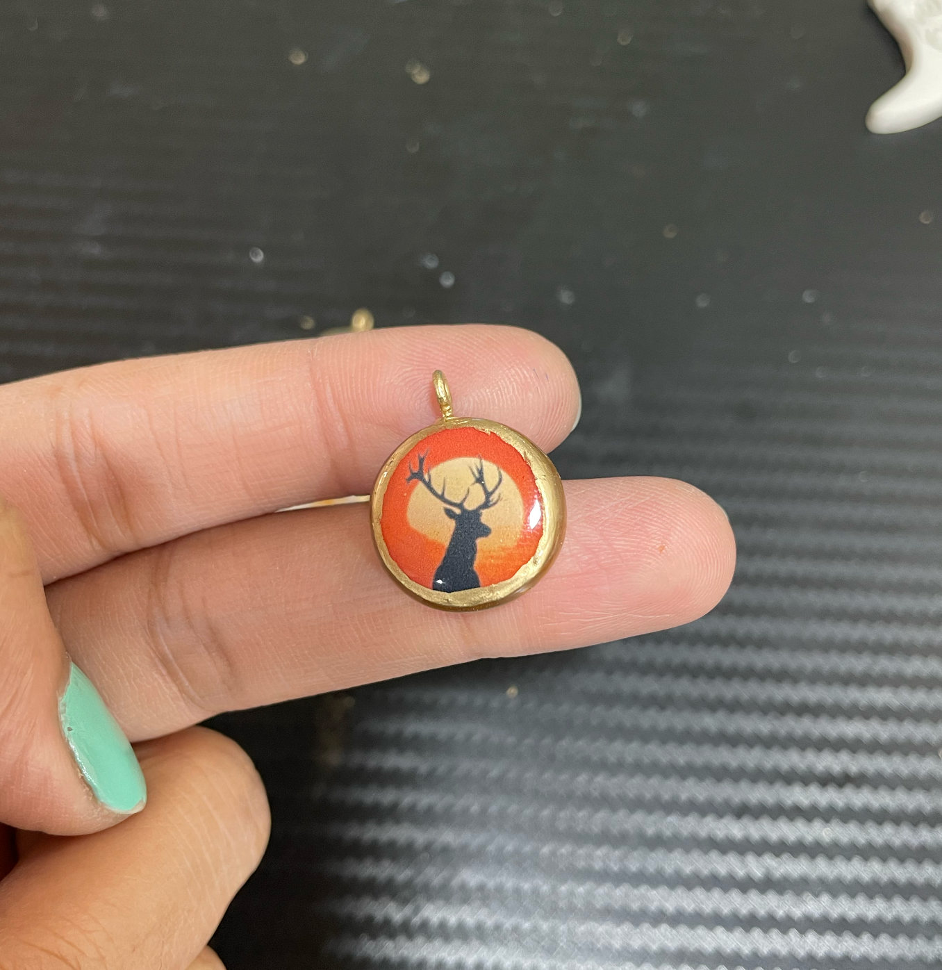 SPT-02 - Small Circle Vintage Pendants - Cold Porcelain Charms Pendant (Dispatch Time 4-5 days)