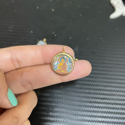 SPT-02 - Small Circle Vintage Pendants - Cold Porcelain Charms Pendant (Dispatch Time 4-5 days)