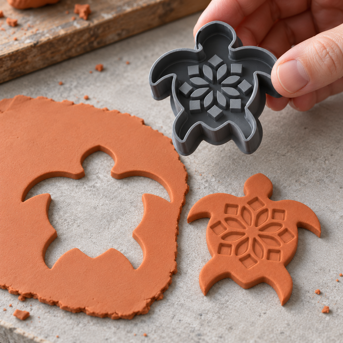 Mandala Sea Turtle Polymer Clay Cutter | 024 - ClartStudios - Polymer clay Jewellery