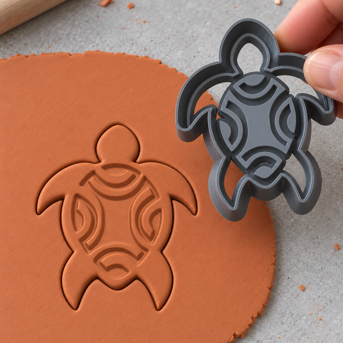 Tribal Sea Turtle Polymer Clay Cutter | 025 - ClartStudios - Polymer clay Jewellery