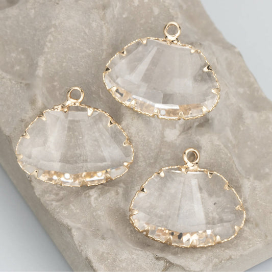 Glass Shell Gemstone (18K Gold) - ClartStudios - Polymer clay Jewellery