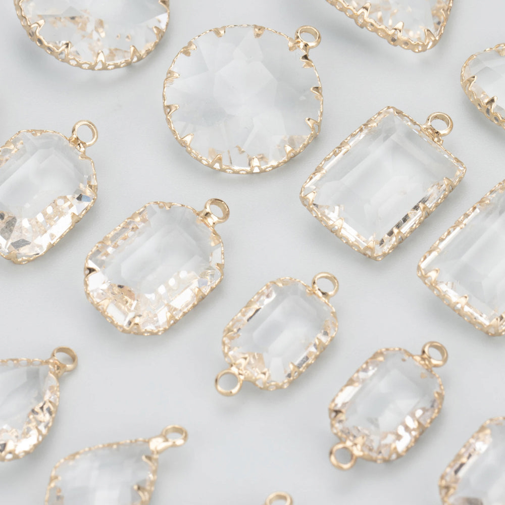 Glass Drop Gemstone (18K Gold) - ClartStudios - Polymer clay Jewellery