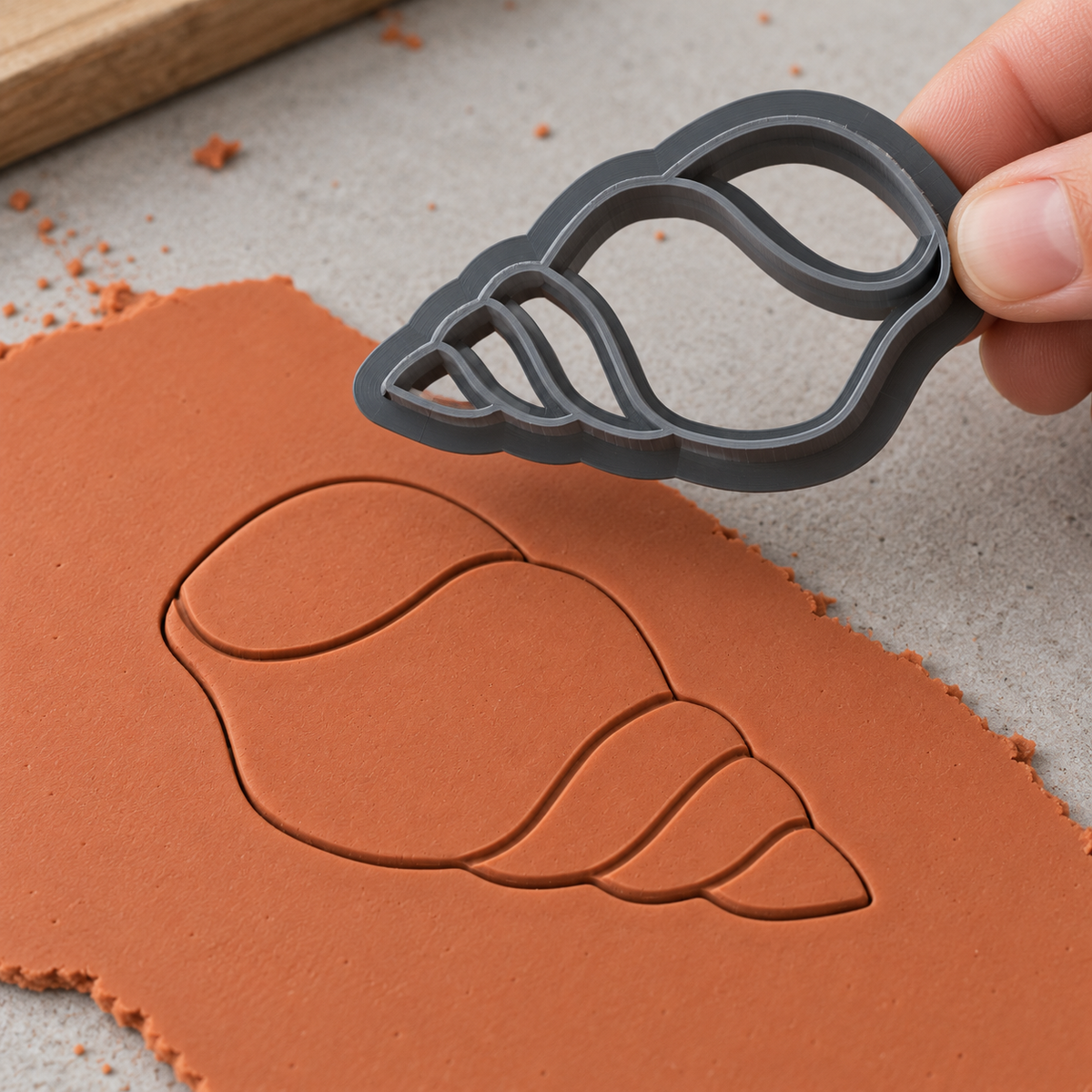 Spiral Whelk Shell Polymer Clay Cutter | 031 - ClartStudios - Polymer clay Jewellery
