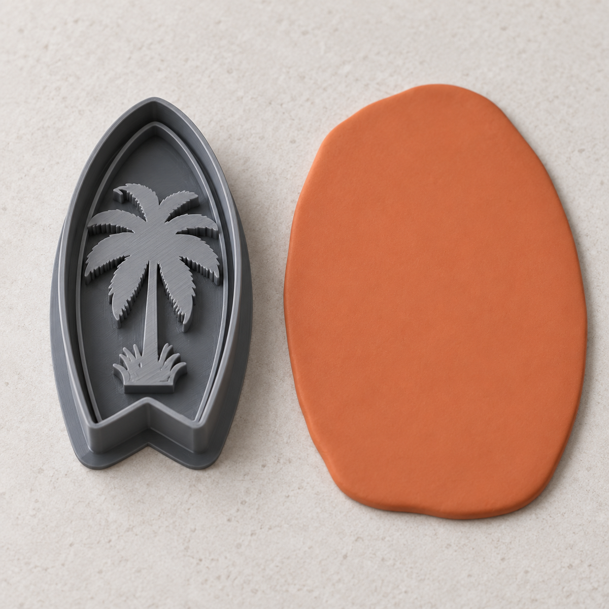 Palm Tree Surfboard Polymer Clay Cutter | 034 - ClartStudios - Polymer clay Jewellery