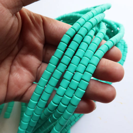 Teal - 6mm Bucket Polymer Clay Beads - ClartStudios - Polymer clay Jewellery